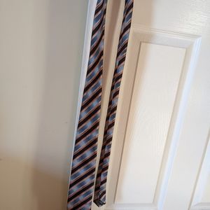 Blue and orange striped tie